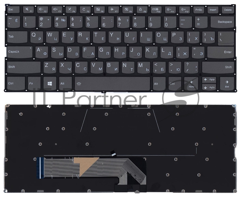 Клавиатура для ноутбука Lenovo Yoga 530-14IKB черная с подсветкой