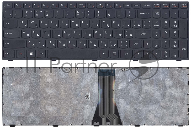 Клавиатура для ноутбука Lenovo IdeaPad G50-70 G50-30 черная с черной рамкой