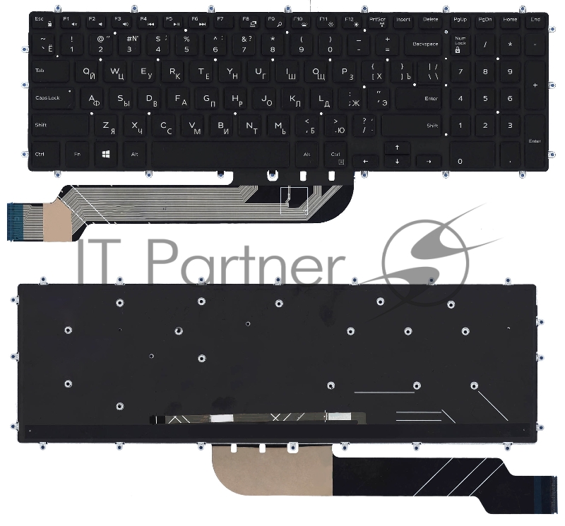 Клавиатура для ноутбука Dell Inspiron 15-5565 5567 5570 7000 черная с подсветкой
