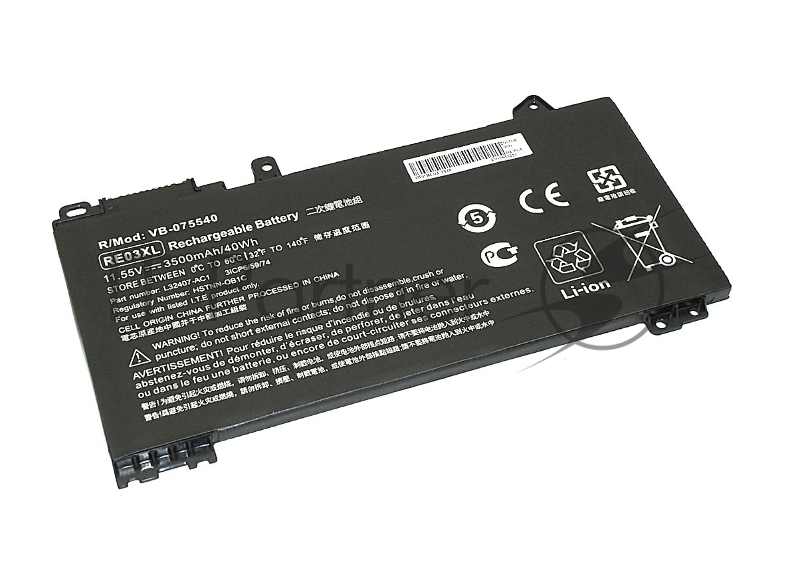 Аккумуляторная батарея для ноутбука HP ProBook 430 G6 (RE03-3S1P) 11,55V 3500mAh OEM черная