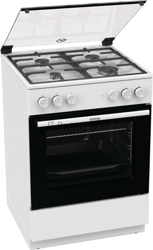 Плита комбинированная Gorenje GK6A20WF белый, конфорок 4 газовых, духовка 65 л, 60 см x 85 см x 60 см
