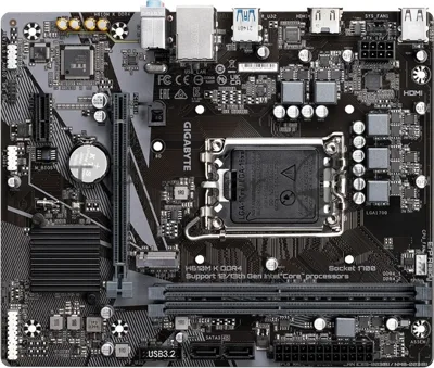 Материнская плата Gigabyte H610M K DDR4 V2.0, LGA 1700, Intel H610, 2xDDR4, 2xSATA, 1xM.2, 1xPCIe 4.0 x16, 1xPCIe x1, 1xHDMI, 1x 1Gb LAN, 2xUSB-A 3.2 Gen 1, 4xUSB-A 2.0, 3x 3.5 мм, 7.1, mATX