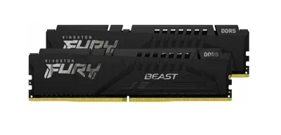 Оперативная память Kingston Fury Beast, DDR5, 16GB (2x8GB), 6000MHz, CL36, DIMM, с радиаторами, RGB, черный