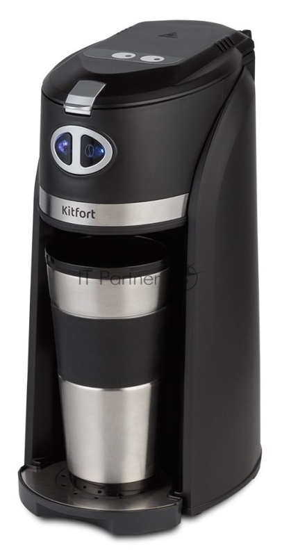 Кофеварка капельная Kitfort КТ-796 черный/нержавеющая сталь, исп. кофе - молотый, 0.42 л, 800 Вт.