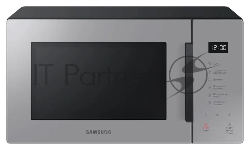 Микроволновая печь Samsung MS23T5018AG/BW серый, 23 л, 800 Вт, переключатели - сенсор