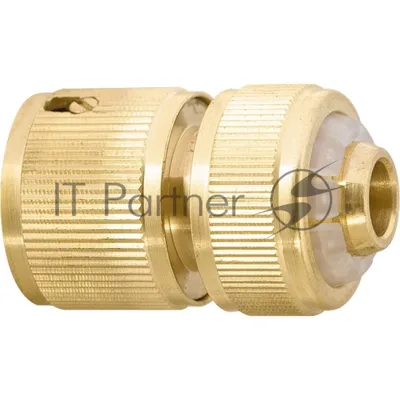 Соединитель латунный быстросъемный для шланга Palisad 1/2", аквастоп