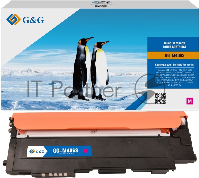 Картридж лазерный G&G GG-M406S пурпурный (1000 стр.) для Samsung CLP-360/362/363/365/367/368, CLX-3300/3302/3303/3304/3305/3307