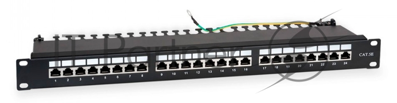 Патч-панель Hyperline WRLine WR-PL-24-C5E-SH-D 19" 1U 24xRJ45 кат.5e FTP