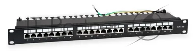 Патч-панель Hyperline WRLine WR-PL-24-C5E-SH-D 19" 1U 24xRJ45 кат.5e FTP