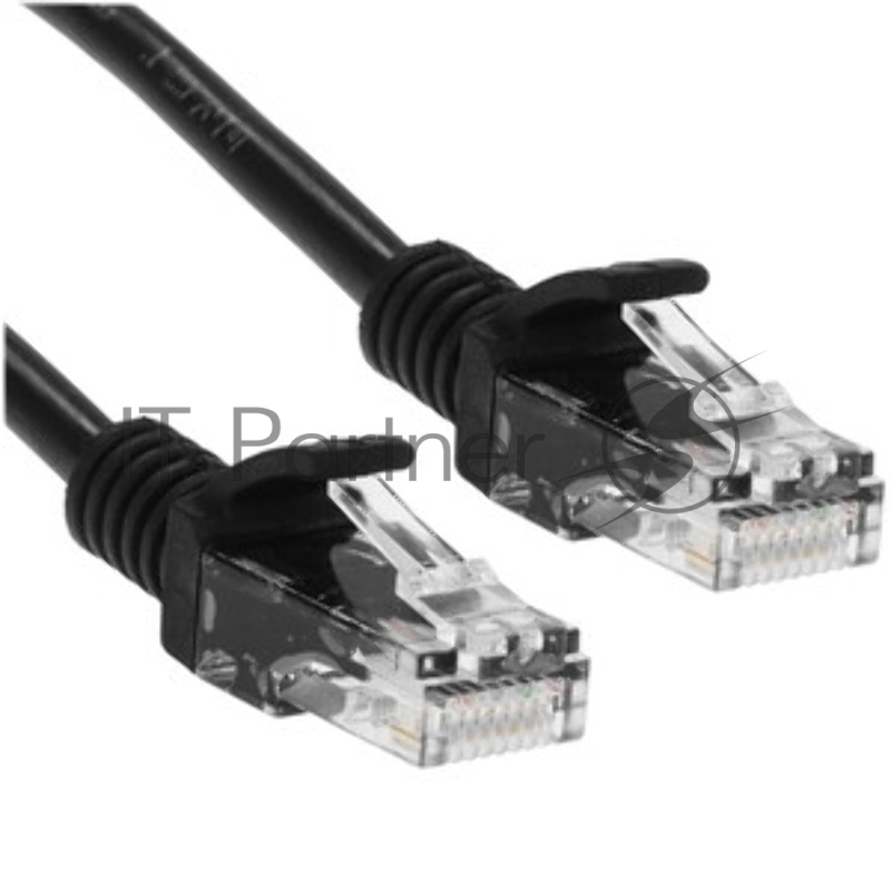 Патч-корд CCA light UTP Гарнизон PC-UTP-5e-1-BK cat.5e, 1м, литой, многожильный черный
