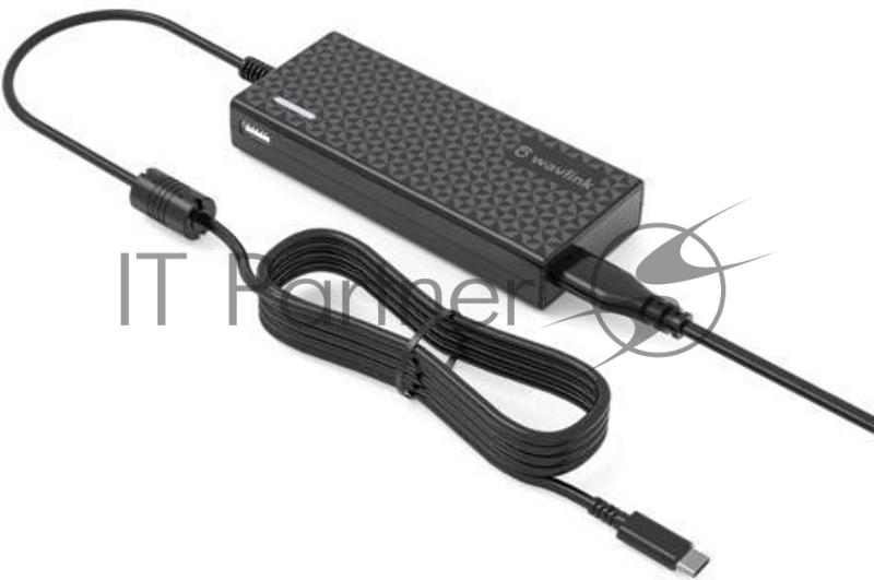Сетевое зарядное устройство AC Adapter WAVLINK USB Type-C 77W Power Adapter + 1xUSB A charge port (USB-C PD 65W and USB A port 12W charge)