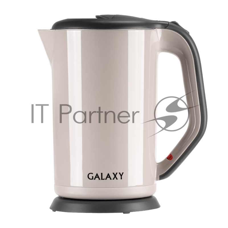 Электрочайник Galaxy GL 0330 бежевый, 1.7 л, 2000 Вт, скрытый нагревательный элемент