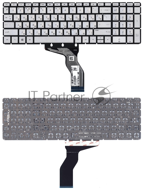 Клавиатура для ноутбука HP 15-BW 250 G6 серебристая с подсветкой