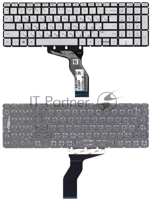 Клавиатура для ноутбука HP 15-BW 250 G6 серебристая с подсветкой