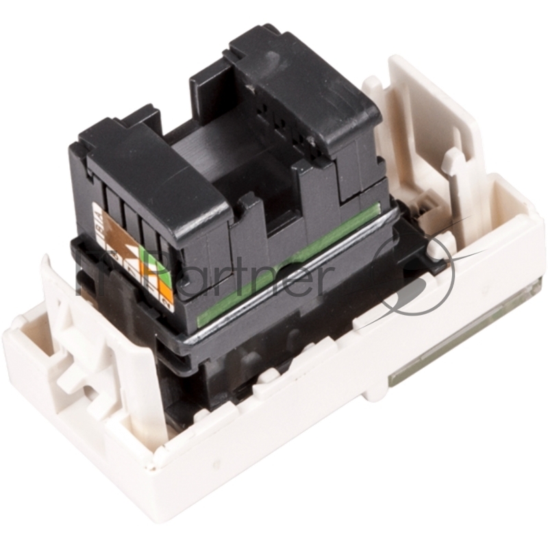 Вставка Mosaic 22.5x45, RJ-45 UTP, кат.6, со шторкой и увеличенным окном маркировки, белая
