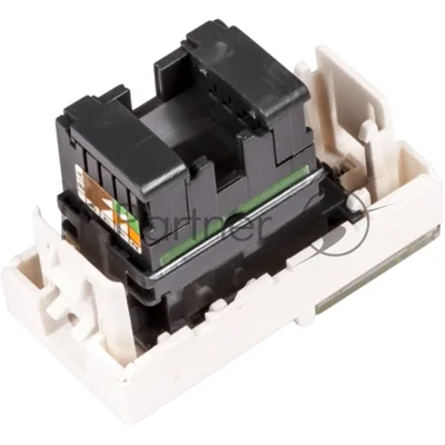 Вставка Mosaic 22.5x45, RJ-45 UTP, кат.6, со шторкой и увеличенным окном маркировки, белая