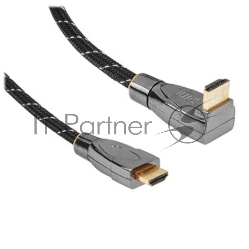 Кабель HDMI Wize WAVC-HDMIRA-7M 7 м., v.2.0b, 19M/19M, 4K/60 Hz 4:4:4, 26 AWG, HDCP 1.4, HDCP 2.2, Ethernet, позол.угловой разъем, экран, черный, пакет