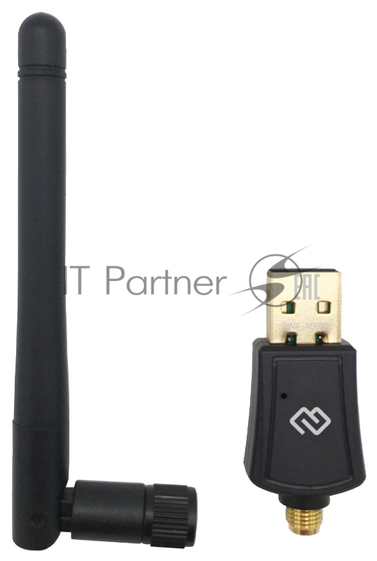 Сетевой адаптер Wi-Fi Digma DWA-AC600E AC600 USB 2.0 (ант.внеш.съем) 1ант. (упак.:1шт)