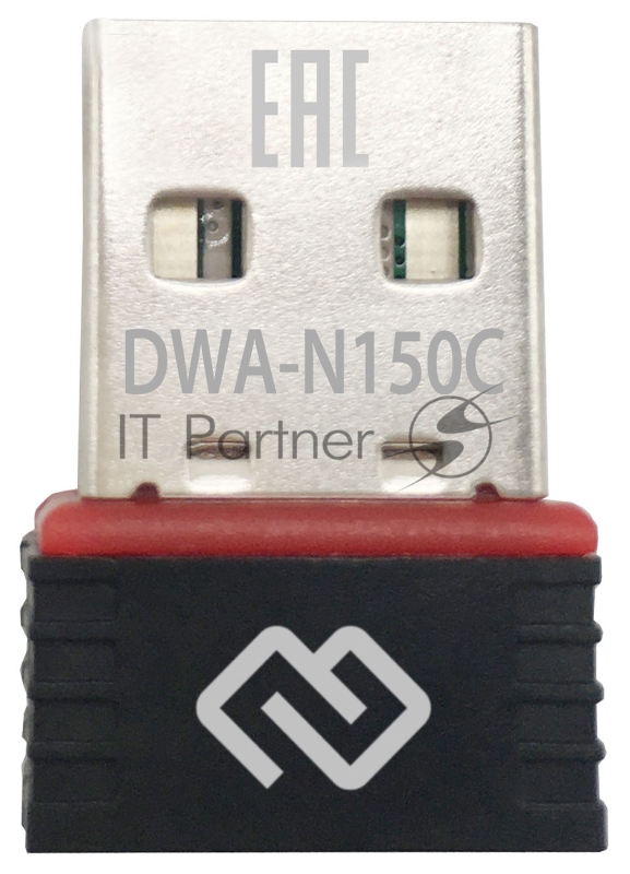 Сетевой адаптер Wi-Fi Digma DWA-N150C N150 USB 2.0 (ант.внутр.) 1ант. (упак.:1шт)