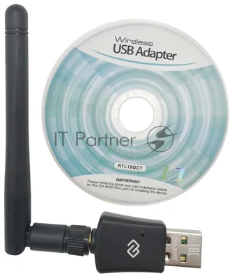 Сетевой адаптер WiFi Digma DWA-N300E N300 USB 2.0 (ант.внеш.съем) 1ант. (упак.:1шт)