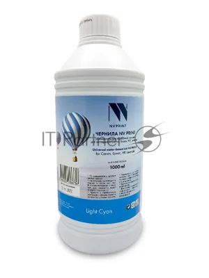 Чернила NVPrint универсальные на водной основе NV-INK1000ULC для аппаратов Сanon/Epson/НР/Lexmark (1000 мл) Light Cyan