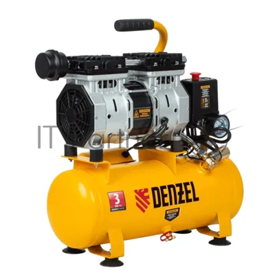 Компрессор Denzel DLS650/10 безмаслянный малошумный 650 Вт, 120 л/мин,ресивер 10 л