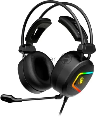 Гарнитура Bloody MC750 чёрный, проводная, USB, подсветка