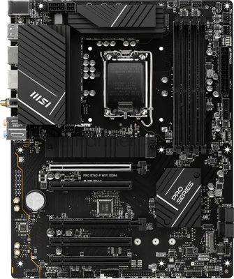 Материнская плата MSI PRO B760-P WIFI DDR4, LGA1700, Intel B760, 4xDDR4, 4xSATA, 2xM.2, 2xPCIe x16, DisplayPort, HDMI, 1x2.5Gb LAN, USB Type-C, 5x3.5 мм, 7.1, ATX