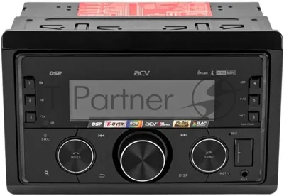 Автомагнитола ACV ADX-211BM, 2 DIN, Bluetooth, USB Type-A, AUX, пульт ДУ