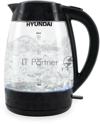 Чайник электрический Hyundai HYK-G4505 2 л, 2200 Вт, черный (корпус: стекло)
