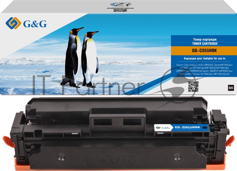 Картридж лазерный G&G GG-C055HBK черный (7600 стр.) для Canon LBP663Cdw/LBP664Cx/MF746Cx/MF742Cdw/MF744Cdw