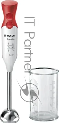 Блендер погружной Bosch MSM64110 белый/красный, 450 Вт, 2 скорости, турбо