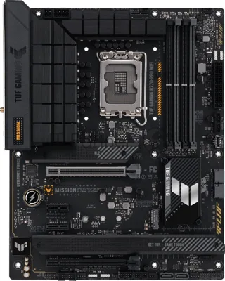 Материнская плата ASUS TUF GAMING H770-PRO WIFI, LGA1700, Intel H770, 4xDDR5, 4xSATA, 4xM.2, 2xPCIe x16, 2xPCIe x1, DisplayPort, HDMI, 1x2.5Gb LAN, USB Type-C, 5x3.5 мм, 7.1, ATX