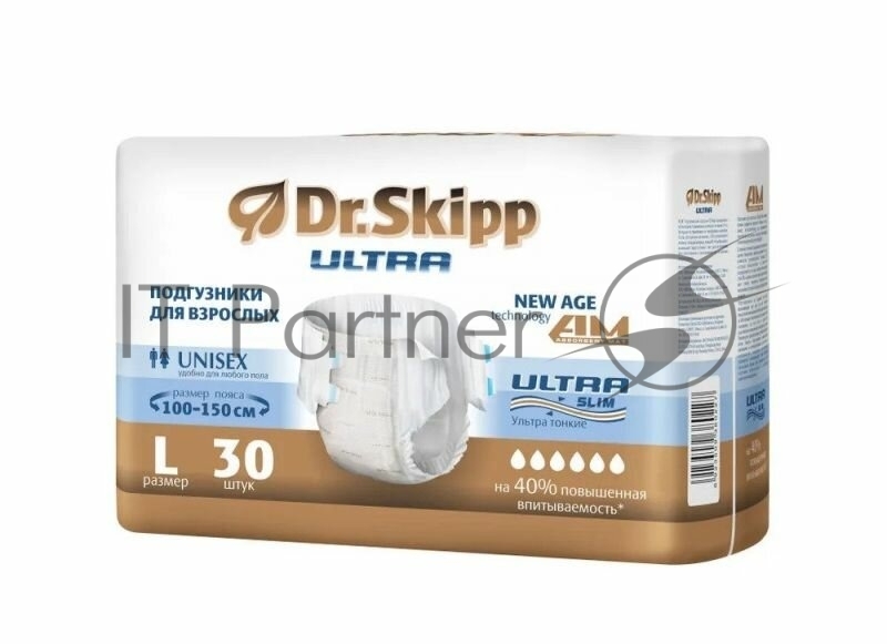 Подгузники для взрослых Dr.Skipp Ultra, р-р L, 30 шт., 8108