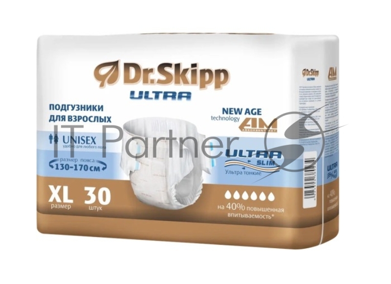 Подгузники для взрослых Dr.Skipp Ultra, р-р XL, 30 шт., 8109
