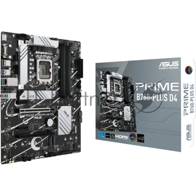Материнская плата ASUS PRIME B760-PLUS D4, LGA1700, Intel B760, 4xDDR4, 4xSATA, 3xM.2, 2xPCIe x16, 2xPCIe x1, DisplayPort, HDMI, D-Sub, 1x2.5Gb LAN, USB Type-C, 3x3.5 мм, 7.1, ATX