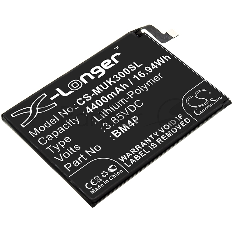Аккумулятор CameronSino CS-MUK300SL BM4P для Xiaomi Redmi K30 3.85V, 4400mAh, 16.94Wh