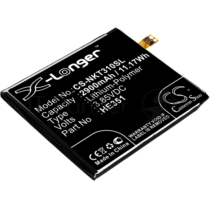 Аккумулятор CameronSino CS-NKT310SL HE351 для Nokia 3.1, TA-1049,TA-1057,TA-1070 3.85V, 2900mAh, 11.17Wh