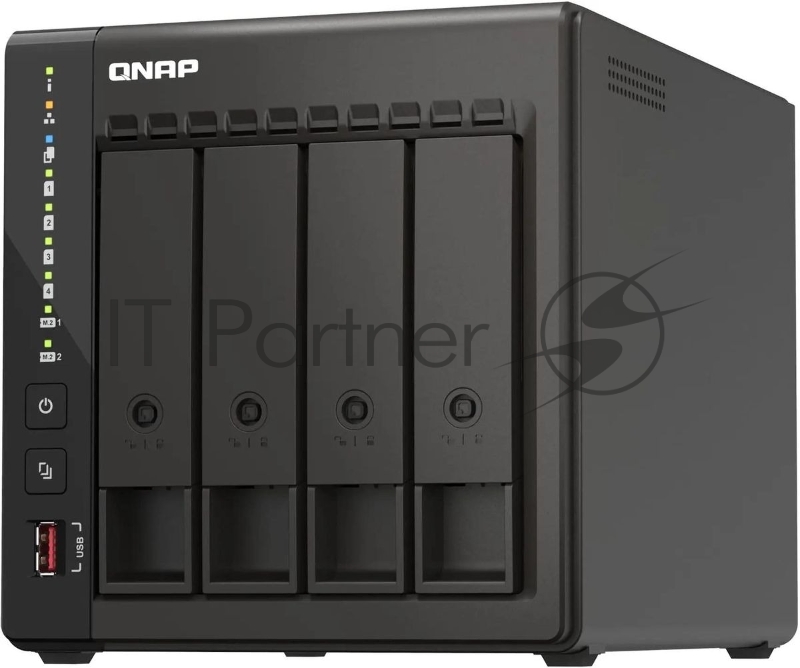 Сетевое хранилище SMB QNAP TS-453E-8G NAS, 4-tray w/o HDD. 2xHDMI-port. 4-core Celeron J6412 2-2.6 GHz, 8Gb DDR, 2x2.5Gb LAN, 2 x M.2 2280 PCIe Gen 3 x2, 2x USB 3.2 Gen 2 (10Gbps) Port, 2x USB 2.0 port