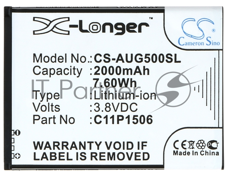 Аккумулятор CameronSino CS-AUG500SL C11P1506 для ASUS ZenFone Go (ZC500TG)3.8V, 2000 mAh, 7.60Wh