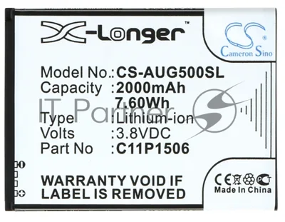 Аккумулятор CameronSino CS-AUG500SL C11P1506 для ASUS ZenFone Go (ZC500TG)3.8V, 2000 mAh, 7.60Wh