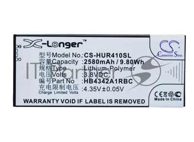 Аккумулятор CameronSino CS-HUR410SL HB4342A1RBC для Huawei Ascend Y5 2, Honor 53.8V, 2580mAh, 9.80Wh