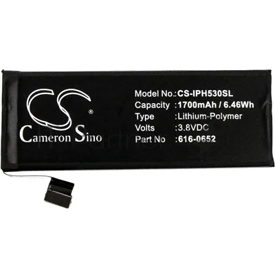 Аккумулятор CameronSino CS-IPH530SL для iPhone 5S 3.8V, 1700mAh, 6.46Wh
