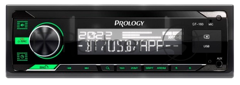 Автомагнитола Prology GT-160, 1 DIN, Bluetooth, USB Type-A, AUX, пульт ДУ