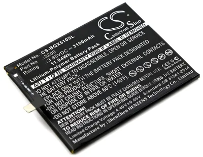 Аккумулятор CameronSino CS-BQX510SL BQ 3200 для BQ Aquaris X5 Plus 3.85V, 3100 mAh, 11.94Wh