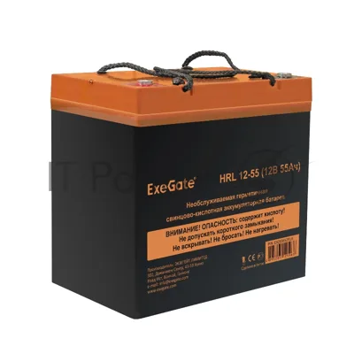 Аккумуляторная батарея ExeGate EX285652RUS HRL 12-55 (12V 55Ah, под болт М6)