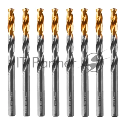 Сверло по металлу Denzel 7,5 мм, HSS-Tin, Golden Tip, 8 шт.