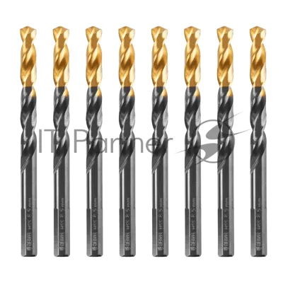 Сверло по металлу Denzel 8,5 мм, HSS-Tin, Golden Tip, 8 шт.