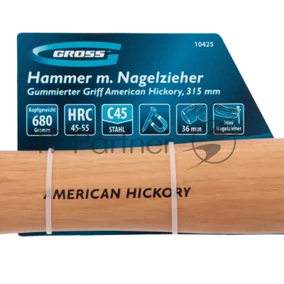 Молоток-гвоздодер Gross AMERICAN HICKORY 680 г, угол 75, магнит, обрезиненная рукоятка