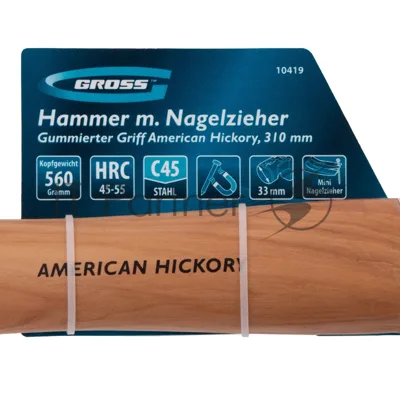 Молоток-гвоздодер Gross AMERICAN HICKORY 560 г, угол 75, магнит, обрезиненная рукоятка
